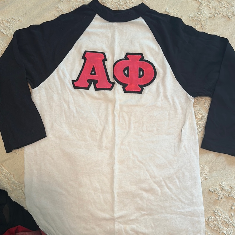 Alpha Phi Baseball Letter Shirt Greek S